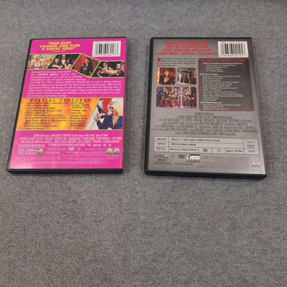 Charlies Angels & Full Throttle Unrated DVD Bundle Special Edition Movie Lot - Picture 2 of 2
